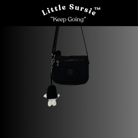 Handmade Crocheted Cotton Semicolon Amigurumi Purse Charm, Phone Charm, Keychain - Picture 5 of 9